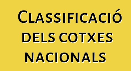 Classificació dels cotxes nacionals