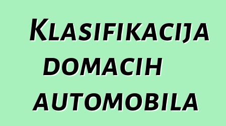 Klasifikacija domaćih automobila