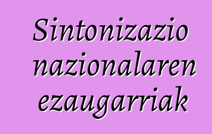 Sintonizazio nazionalaren ezaugarriak