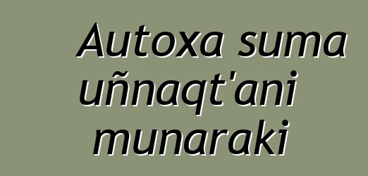 Autoxa suma uñnaqt’ani munaraki