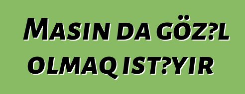 Maşın da gözəl olmaq istəyir