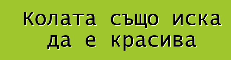 Колата също иска да е красива