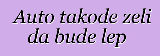 Auto takođe želi da bude lep