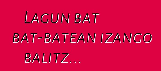 Lagun bat bat-batean izango balitz...