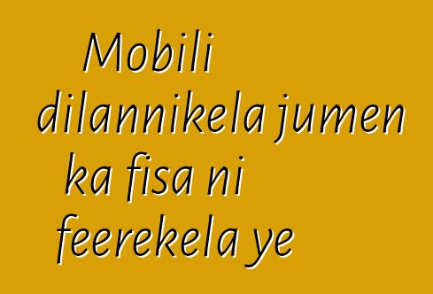Mobili dilannikɛla jumɛn ka fisa ni feerekɛla ye