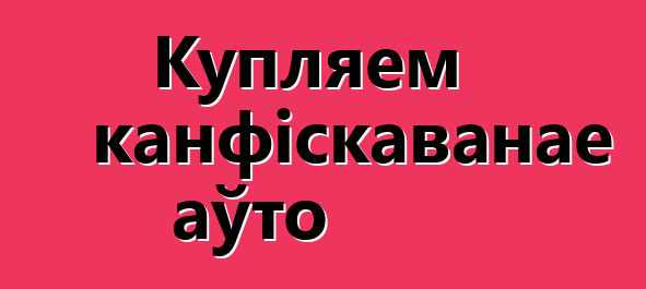 Купляем канфіскаванае аўто