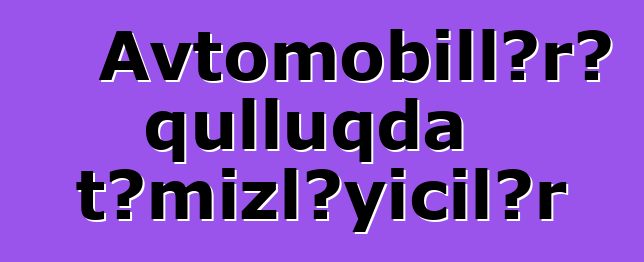 Avtomobillərə qulluqda təmizləyicilər