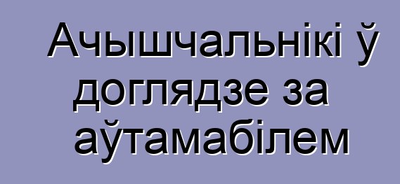 Ачышчальнікі ў доглядзе за аўтамабілем