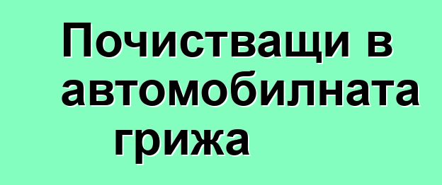 Почистващи в автомобилната грижа