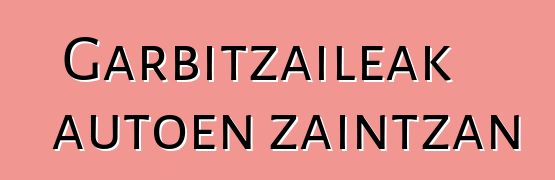 Garbitzaileak autoen zaintzan