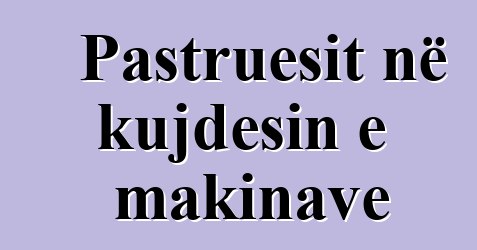 Pastruesit në kujdesin e makinave