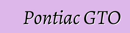 Pontiac GTO