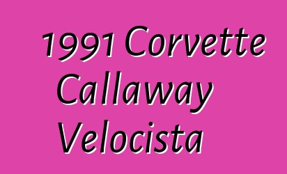 1991 Corvette Callaway Velocista