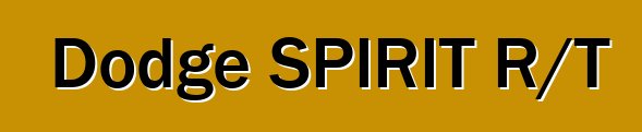 Dodge SPIRIT R/T