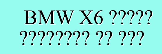 BMW X6 ከአሜሪካ አስተማማኝነት እና ምቾት