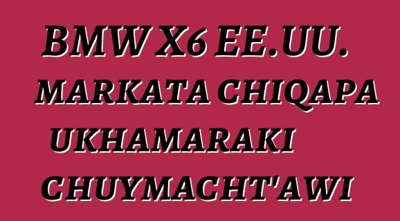 BMW X6 EE.UU. markata chiqapa ukhamaraki chuymacht’awi