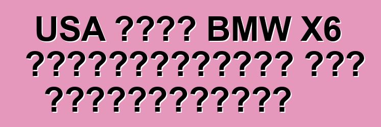 USA থেকে BMW X6 নির্ভরযোগ্যতা এবং স্বাচ্ছন্দ্য