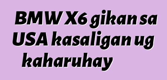 BMW X6 gikan sa USA kasaligan ug kaharuhay