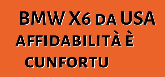BMW X6 da USA affidabilità è cunfortu