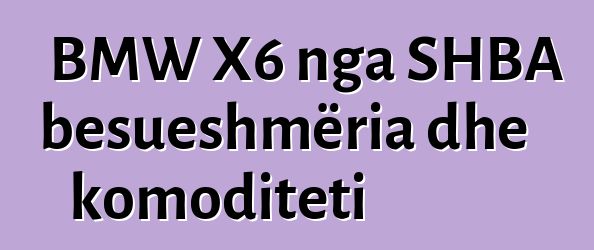 BMW X6 nga SHBA besueshmëria dhe komoditeti