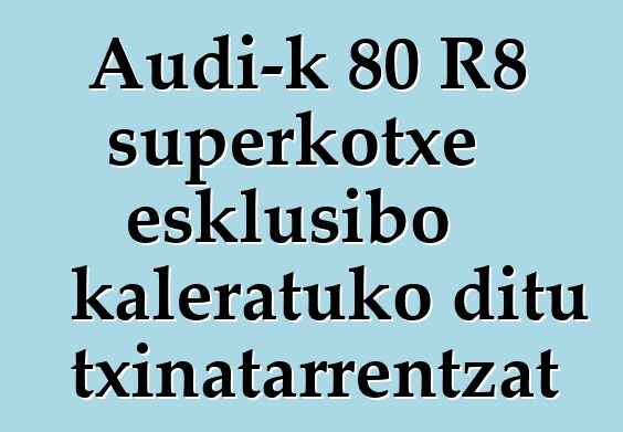 Audi-k 80 R8 superkotxe esklusibo kaleratuko ditu txinatarrentzat
