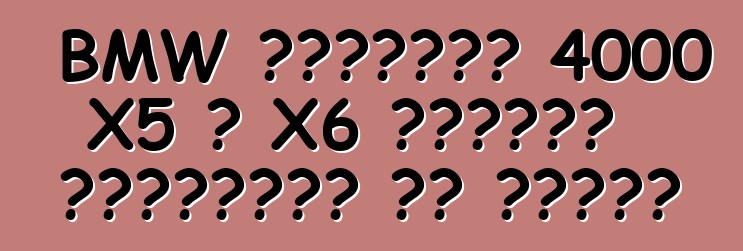BMW ستستدعي 4000 X5 و X6 عمليات الانتقال في روسيا