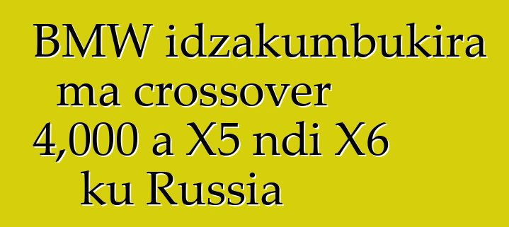 BMW idzakumbukira ma crossover 4,000 a X5 ndi X6 ku Russia
