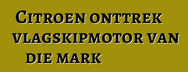 Citroen onttrek vlagskipmotor van die mark
