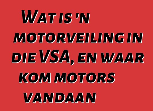 Wat is 'n motorveiling in die VSA, en waar kom motors vandaan
