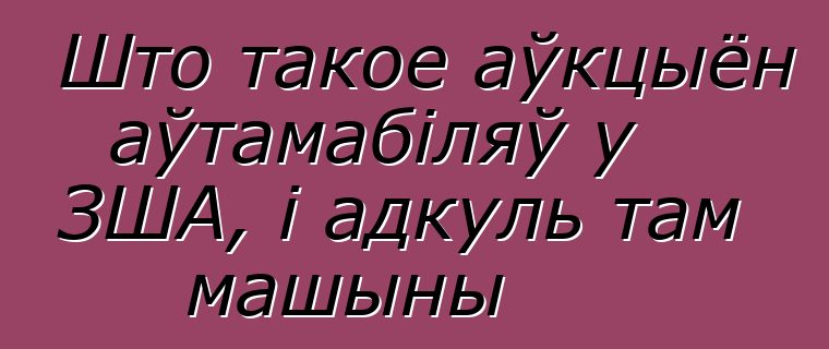 Што такое аўкцыён аўтамабіляў у ЗША, і адкуль там машыны