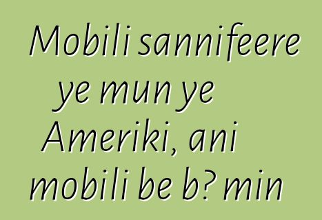 Mobili sannifeere ye mun ye Ameriki, ani mobili bɛ bɔ min