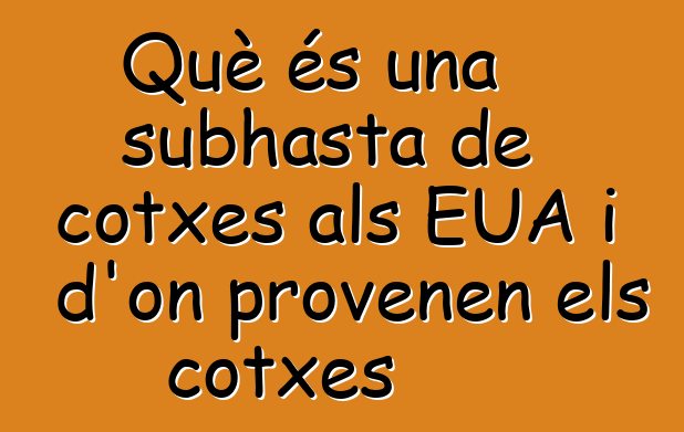 Què és una subhasta de cotxes als EUA i d'on provenen els cotxes