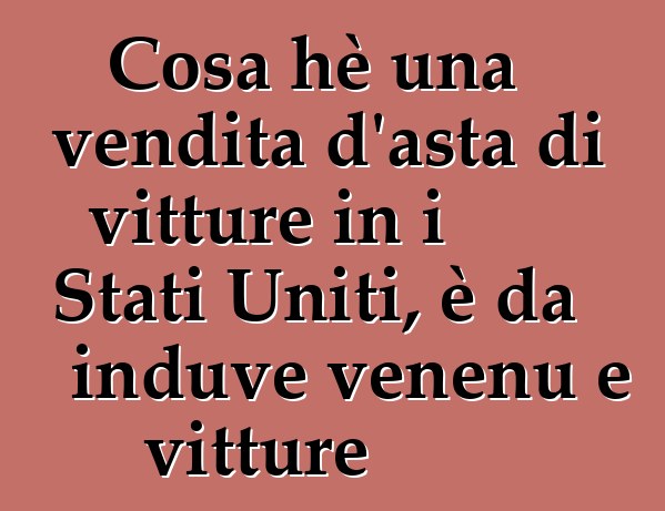 Cosa hè una vendita d'asta di vitture in i Stati Uniti, è da induve venenu e vitture