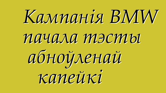Кампанія BMW пачала тэсты абноўленай капейкі
