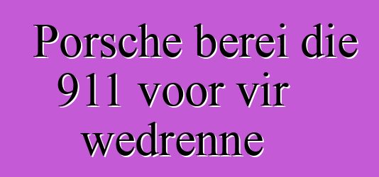 Porsche berei die 911 voor vir wedrenne