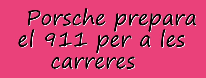 Porsche prepara el 911 per a les carreres
