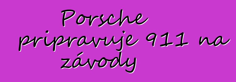 Porsche připravuje 911 na závody
