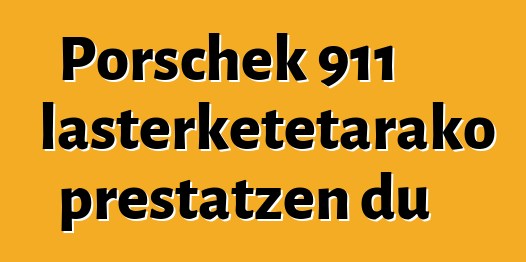 Porschek 911 lasterketetarako prestatzen du