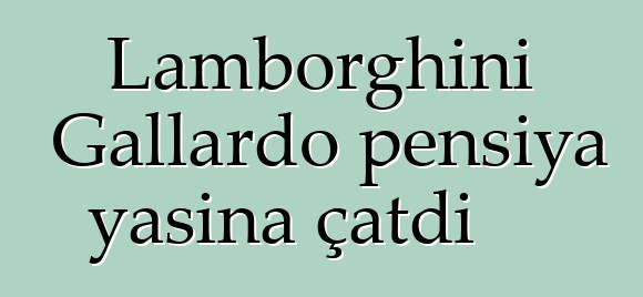 Lamborghini Gallardo pensiya yaşına çatdı
