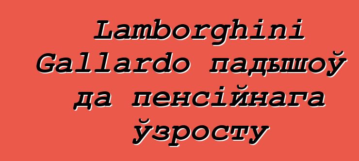 Lamborghini Gallardo падышоў да пенсійнага ўзросту