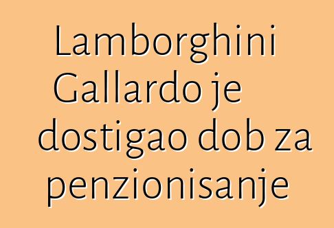 Lamborghini Gallardo je dostigao dob za penzionisanje