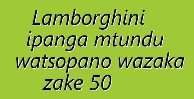 Lamborghini ipanga mtundu watsopano wazaka zake 50
