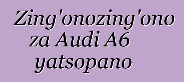 Zing'onozing'ono za Audi A6 yatsopano