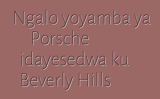 Ngalo yoyamba ya Porsche idayesedwa ku Beverly Hills