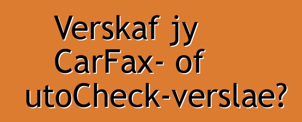 Verskaf jy CarFax- of AutoCheck-verslae?