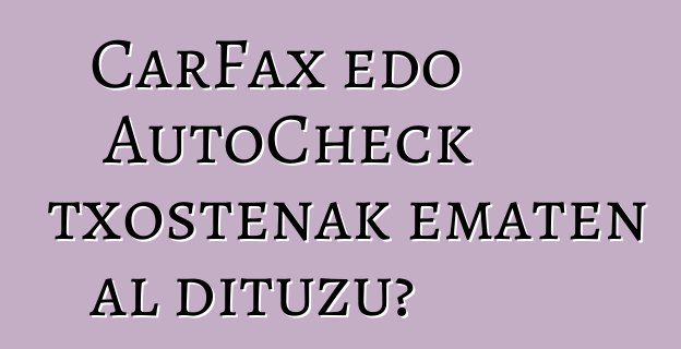 CarFax edo AutoCheck txostenak ematen al dituzu?