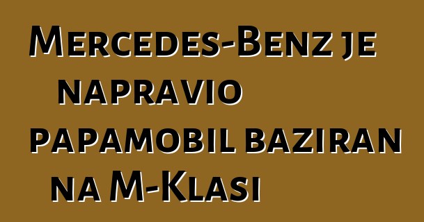 Mercedes-Benz je napravio papamobil baziran na M-Klasi