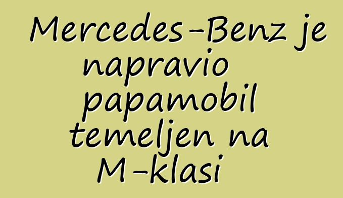 Mercedes-Benz je napravio papamobil temeljen na M-klasi