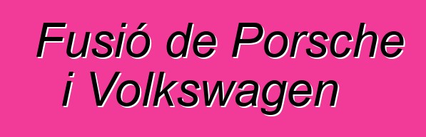 Fusió de Porsche i Volkswagen