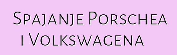 Spajanje Porschea i Volkswagena